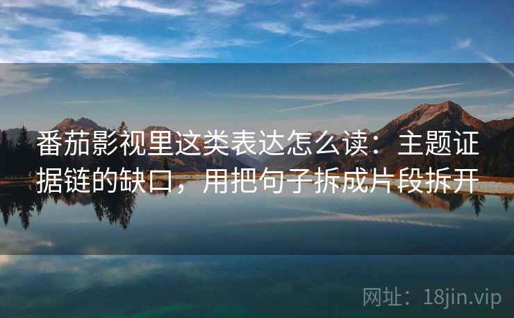 番茄影视里这类表达怎么读：主题证据链的缺口，用把句子拆成片段拆开